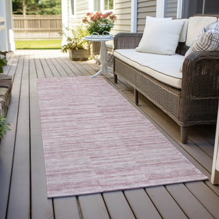 Piper Looms Chantille Stripes ACN817 Blush Machine Washable Area Rug Runner Outdoor Lifestyle Image Feature