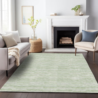 Piper Looms Chantille Stripes ACN817 Sage Machine Washable Area Rug Lifestyle Image Feature