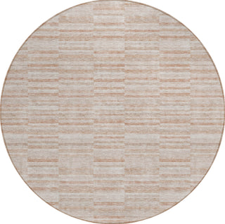 Piper Looms Chantille Stripes ACN817 Salmon Machine Washable Area Rug Round Main Image