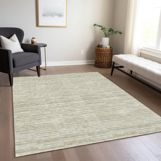 Piper Looms Chantille Stripes ACN817 Taupe Machine Washable Area Rug Lifestyle Image Feature