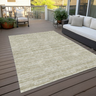 Piper Looms Chantille Stripes ACN817 Taupe Machine Washable Area Rug Outdoor Lifestyle Image Feature