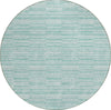 Piper Looms Chantille Stripes ACN817 Turquoise Machine Washable Area Rug Round Main Image