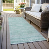 Piper Looms Chantille Stripes ACN817 Turquoise Machine Washable Area Rug Runner Outdoor Lifestyle Image Feature