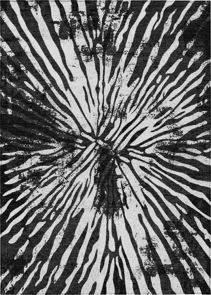 Piper Looms Chantille Modern ACN818 Black Machine Washable Area Rug main image