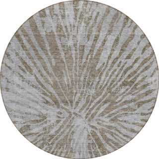 Piper Looms Chantille Modern ACN818 Brown Machine Washable Area Rug Round Main Image