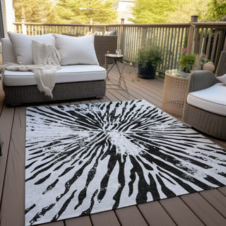 Piper Looms Chantille Modern ACN818 Ivory Machine Washable Area Rug Outdoor Lifestyle Image Feature