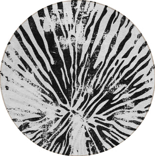 Piper Looms Chantille Modern ACN818 Ivory Machine Washable Area Rug Round Main Image