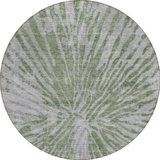 Piper Looms Chantille Modern ACN818 Olive Machine Washable Area Rug Round Main Image