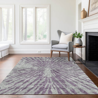 Piper Looms Chantille Modern ACN818 Purple Machine Washable Area Rug Lifestyle Image Feature