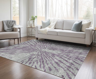 Piper Looms Chantille Modern ACN818 Purple Machine Washable Area Rug Lifestyle Image Feature