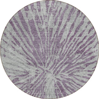 Piper Looms Chantille Modern ACN818 Purple Machine Washable Area Rug Round Main Image