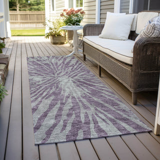 Piper Looms Chantille Modern ACN818 Purple Machine Washable Area Rug Runner Outdoor Lifestyle Image Feature