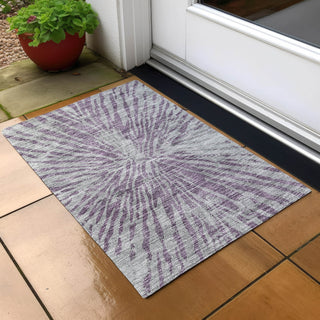 Piper Looms Chantille Modern ACN818 Purple Machine Washable Area Rug Scatter Outdoor Lifestyle Image Feature