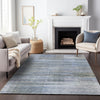 Piper Looms Chantille Stripes ACN819 Blue Machine Washable Area Rug Lifestyle Image Feature