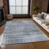 Piper Looms Chantille Stripes ACN819 Blue Machine Washable Area Rug Lifestyle Image Feature