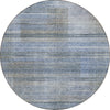 Piper Looms Chantille Stripes ACN819 Blue Machine Washable Area Rug Round Main Image