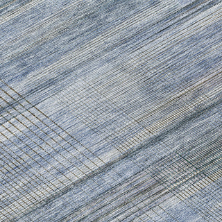 Piper Looms Chantille Stripes ACN819 Blue Machine Washable Area Rug Swatch Image