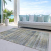 Piper Looms Chantille Stripes ACN819 Khaki Machine Washable Area Rug Outdoor Lifestyle Image Feature