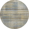 Piper Looms Chantille Stripes ACN819 Khaki Machine Washable Area Rug Round Main Image