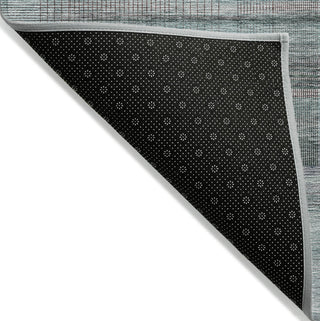 Piper Looms Chantille Stripes ACN819 Teal Machine Washable Area Rug Backing Image