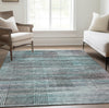 Piper Looms Chantille Stripes ACN819 Teal Machine Washable Area Rug Lifestyle Image Feature