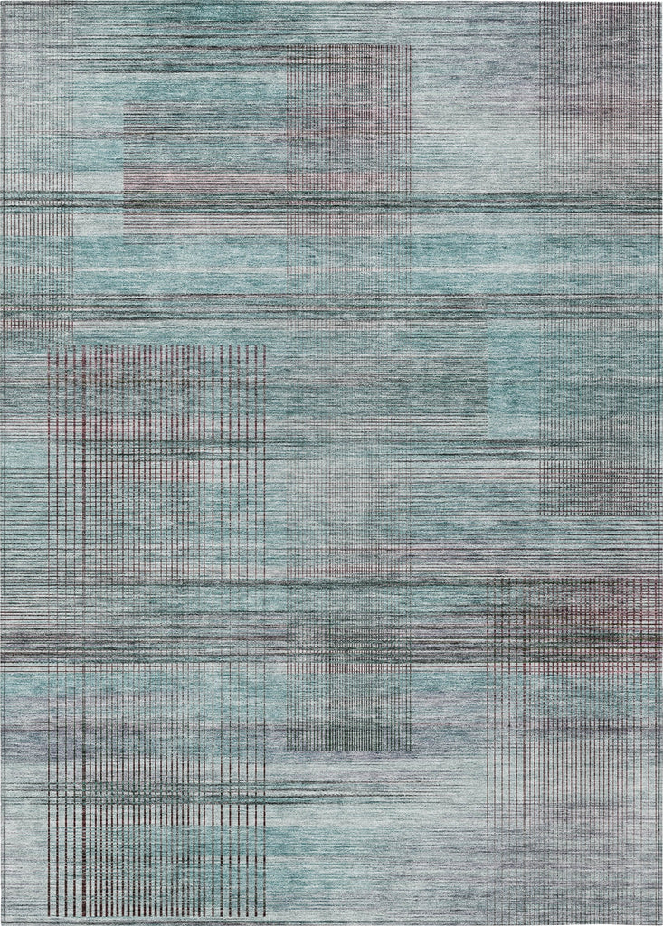 Piper Looms Chantille Stripes ACN819 Teal Machine Washable Area Rug main image