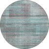 Piper Looms Chantille Stripes ACN819 Teal Machine Washable Area Rug Round Main Image