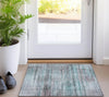 Piper Looms Chantille Stripes ACN819 Teal Machine Washable Area Rug Scatter Lifestyle Image Feature