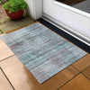 Piper Looms Chantille Stripes ACN819 Teal Machine Washable Area Rug Scatter Outdoor Lifestyle Image Feature