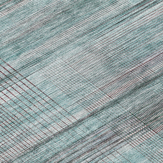 Piper Looms Chantille Stripes ACN819 Teal Machine Washable Area Rug Swatch Image