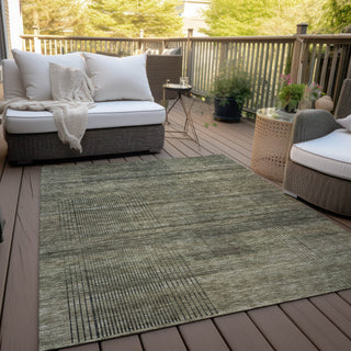 Piper Looms Chantille Stripes ACN820 Brown Machine Washable Area Rug Outdoor Lifestyle Image Feature