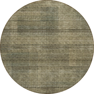 Piper Looms Chantille Stripes ACN820 Brown Machine Washable Area Rug Round Main Image