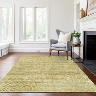 Piper Looms Chantille Stripes ACN820 Gold Machine Washable Area Rug Lifestyle Image Feature