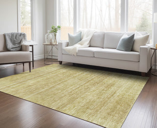 Piper Looms Chantille Stripes ACN820 Gold Machine Washable Area Rug Lifestyle Image Feature