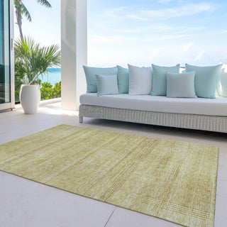 Piper Looms Chantille Stripes ACN820 Gold Machine Washable Area Rug Outdoor Lifestyle Image Feature