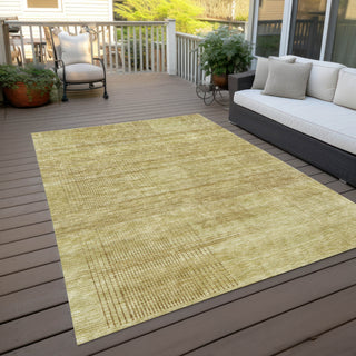 Piper Looms Chantille Stripes ACN820 Gold Machine Washable Area Rug Outdoor Lifestyle Image Feature