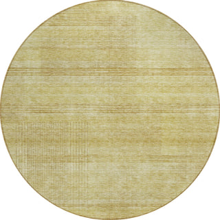 Piper Looms Chantille Stripes ACN820 Gold Machine Washable Area Rug Round Main Image