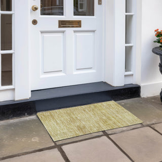 Piper Looms Chantille Stripes ACN820 Gold Machine Washable Area Rug Scatter Outdoor Lifestyle Image Feature