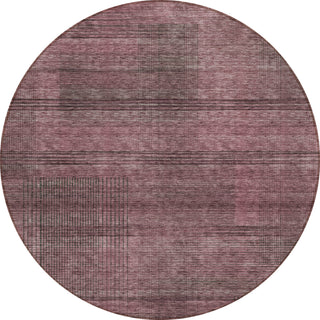 Piper Looms Chantille Stripes ACN820 Merlot Machine Washable Area Rug Round Main Image