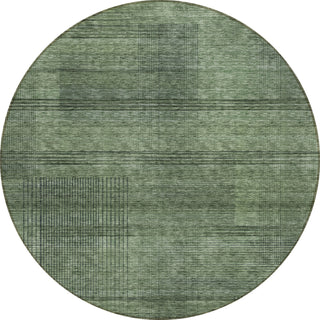 Piper Looms Chantille Stripes ACN820 Olive Machine Washable Area Rug Round Main Image