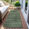 Piper Looms Chantille Stripes ACN820 Olive Machine Washable Area Rug Runner Outdoor Lifestyle Image Feature