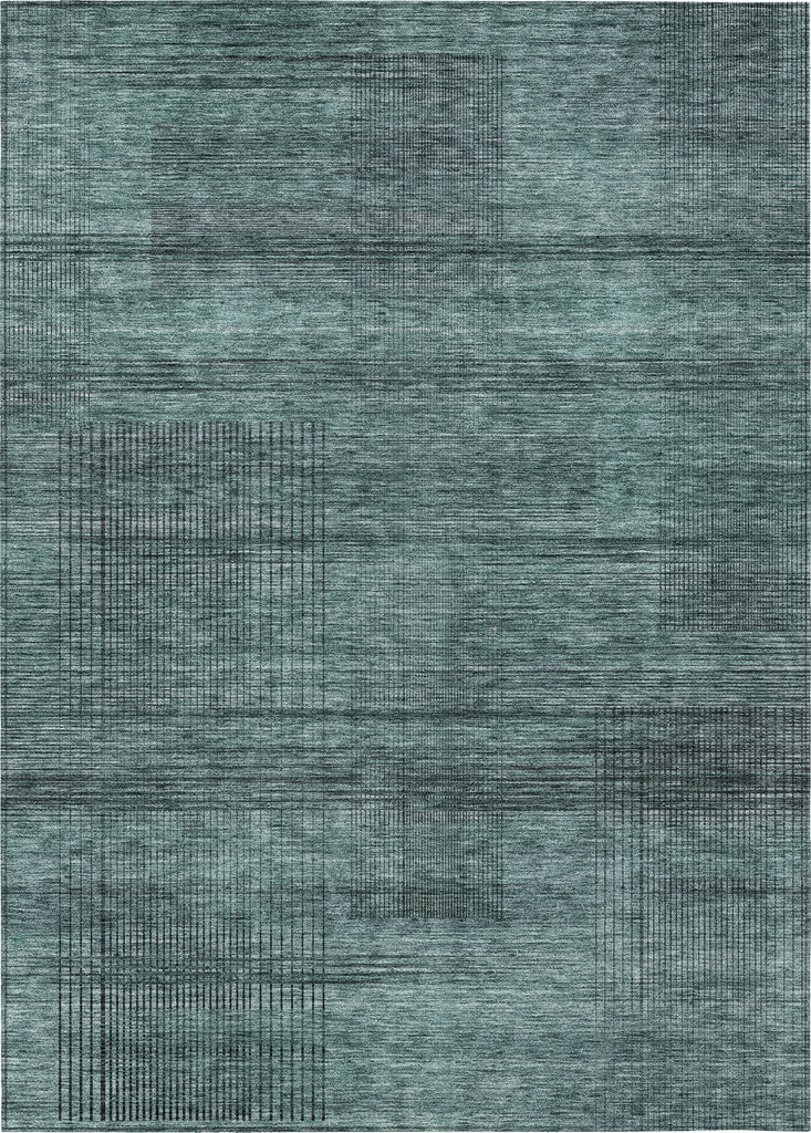 Piper Looms Chantille Stripes ACN820 Teal Machine Washable Area Rug main image