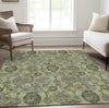 Piper Looms Chantille Damask ACN821 Aloe Machine Washable Area Rug Lifestyle Image Feature