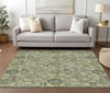 Piper Looms Chantille Damask ACN821 Aloe Machine Washable Area Rug Lifestyle Image Feature