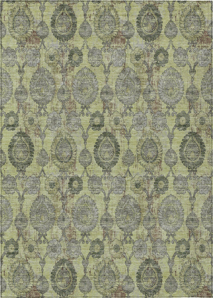 Piper Looms Chantille Damask ACN821 Aloe Machine Washable Area Rug main image