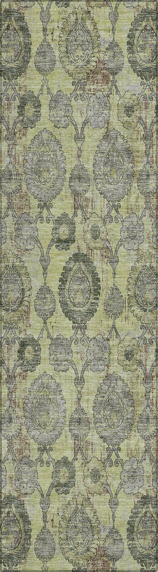 Piper Looms Chantille Damask ACN821 Aloe Machine Washable Area Rug Runner Main Image