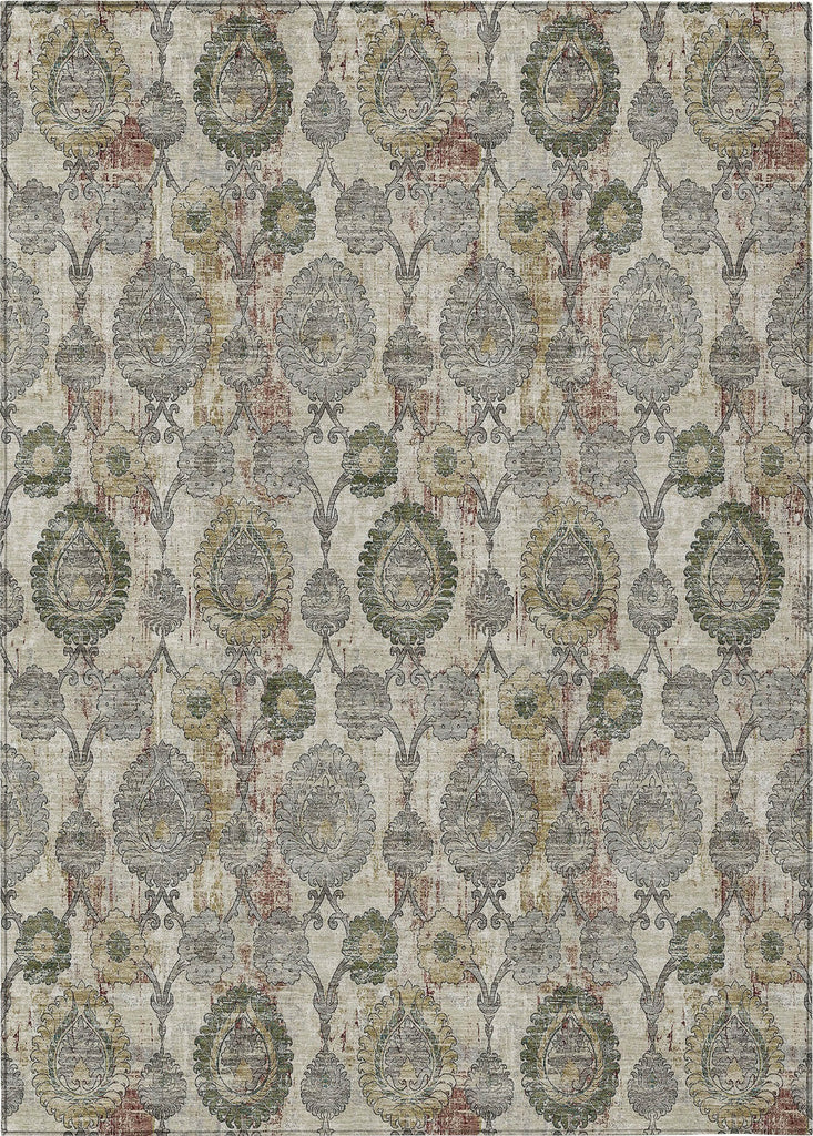 Piper Looms Chantille Damask ACN821 Beige Machine Washable Area Rug main image