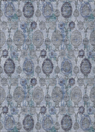 Piper Looms Chantille Damask ACN821 Blue Machine Washable Area Rug main image