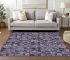Piper Looms Chantille Damask ACN821 Eggplant Machine Washable Area Rug Lifestyle Image Feature