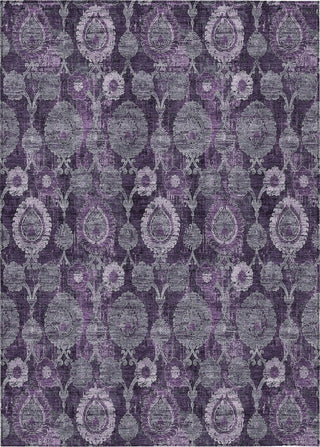 Piper Looms Chantille Damask ACN821 Eggplant Machine Washable Area Rug main image